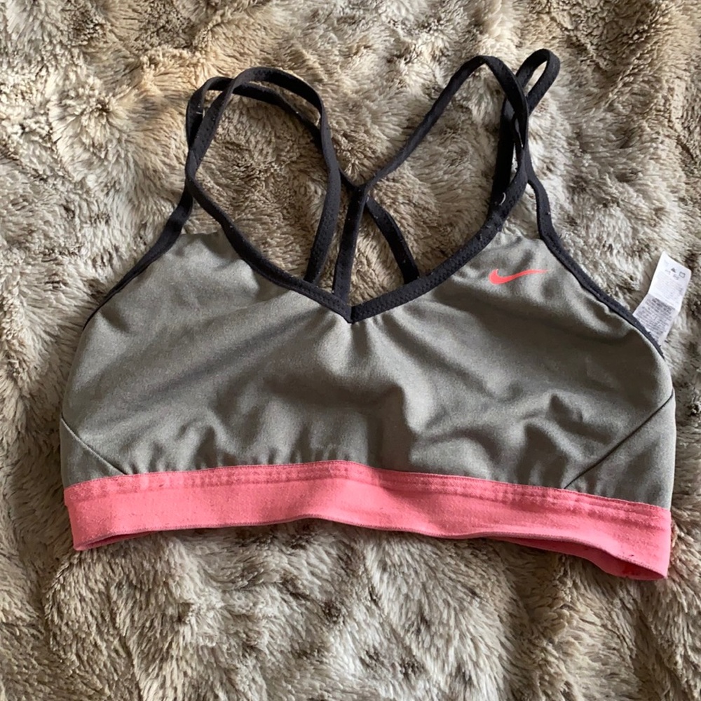 Grey & Pink Nike Sports Bra